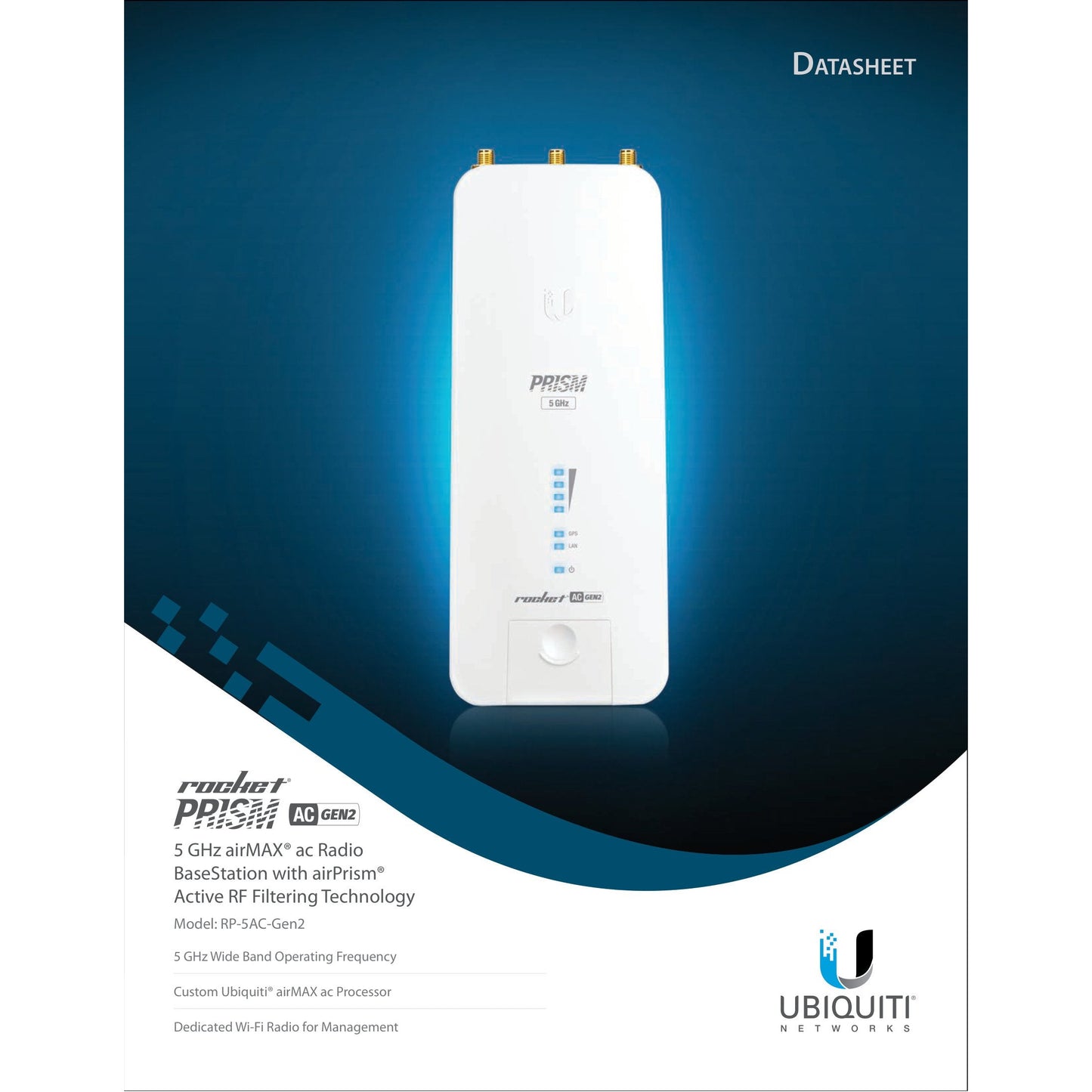 Ubiquiti UISP airMAX Rocket Prism AC 5GHz Radio | RP-5AC-Gen2