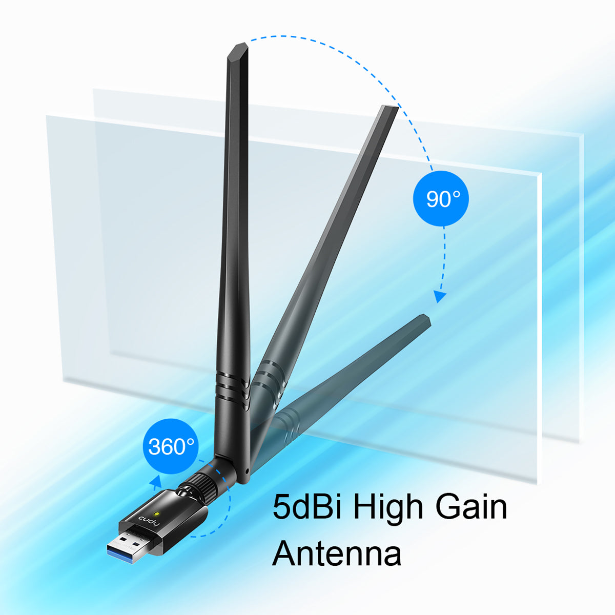 Cudy Dual Band WiFi 5 1300Mbps 5dBi USB 3.0 Adapter | WU1400