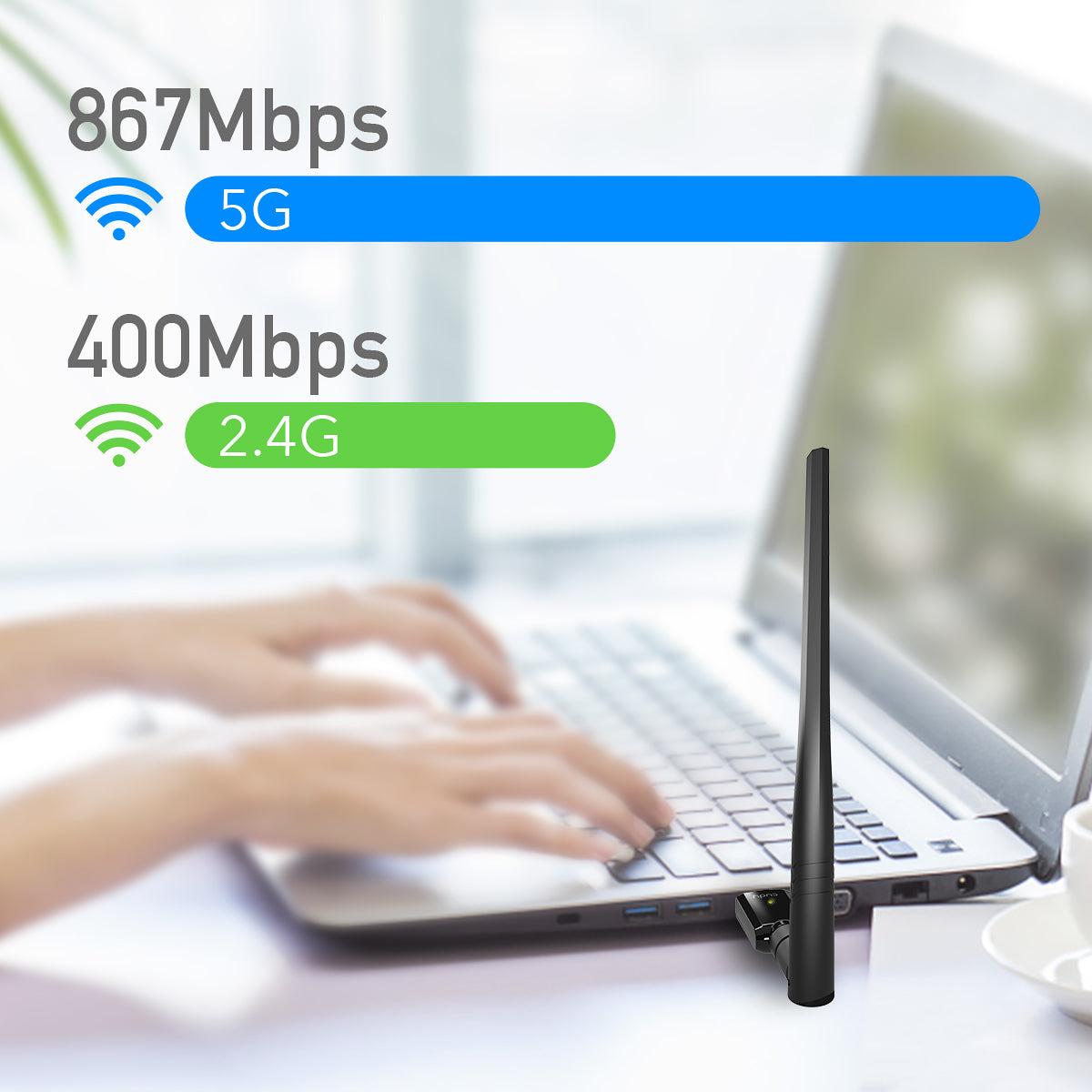 Cudy Dual Band WiFi 5 1300Mbps 5dBi USB 3.0 Adapter | WU1400