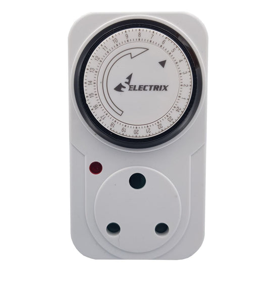 24 Hour Daily Programmable Analogue Electric Timer Plug