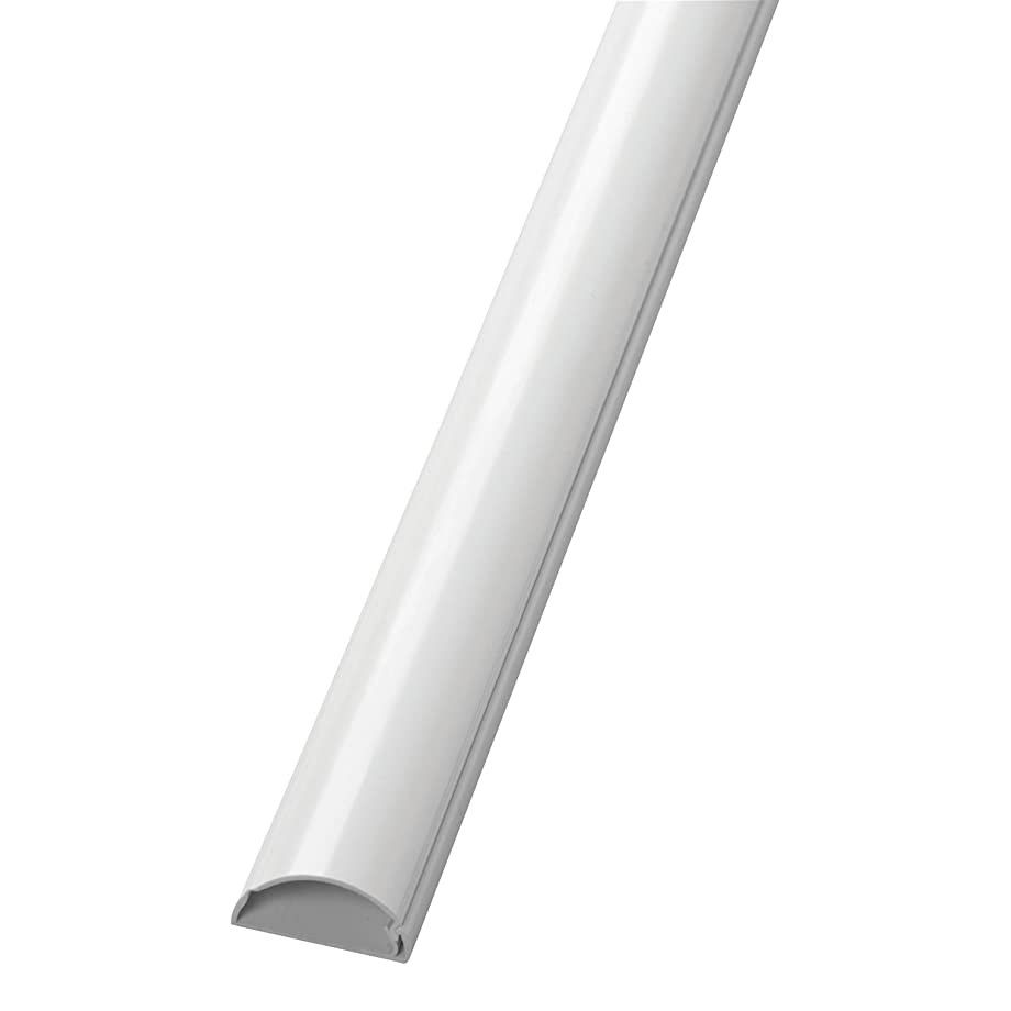 D-Line: Half Round White Cable Management Trunking - 30mm x 15mm x 2m