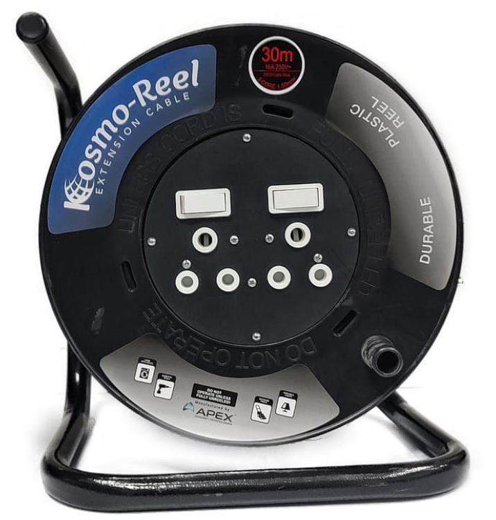 Kosmo: 30m Open Reel Electric Extension Lead / Cable / Cord 16A Heavy duty