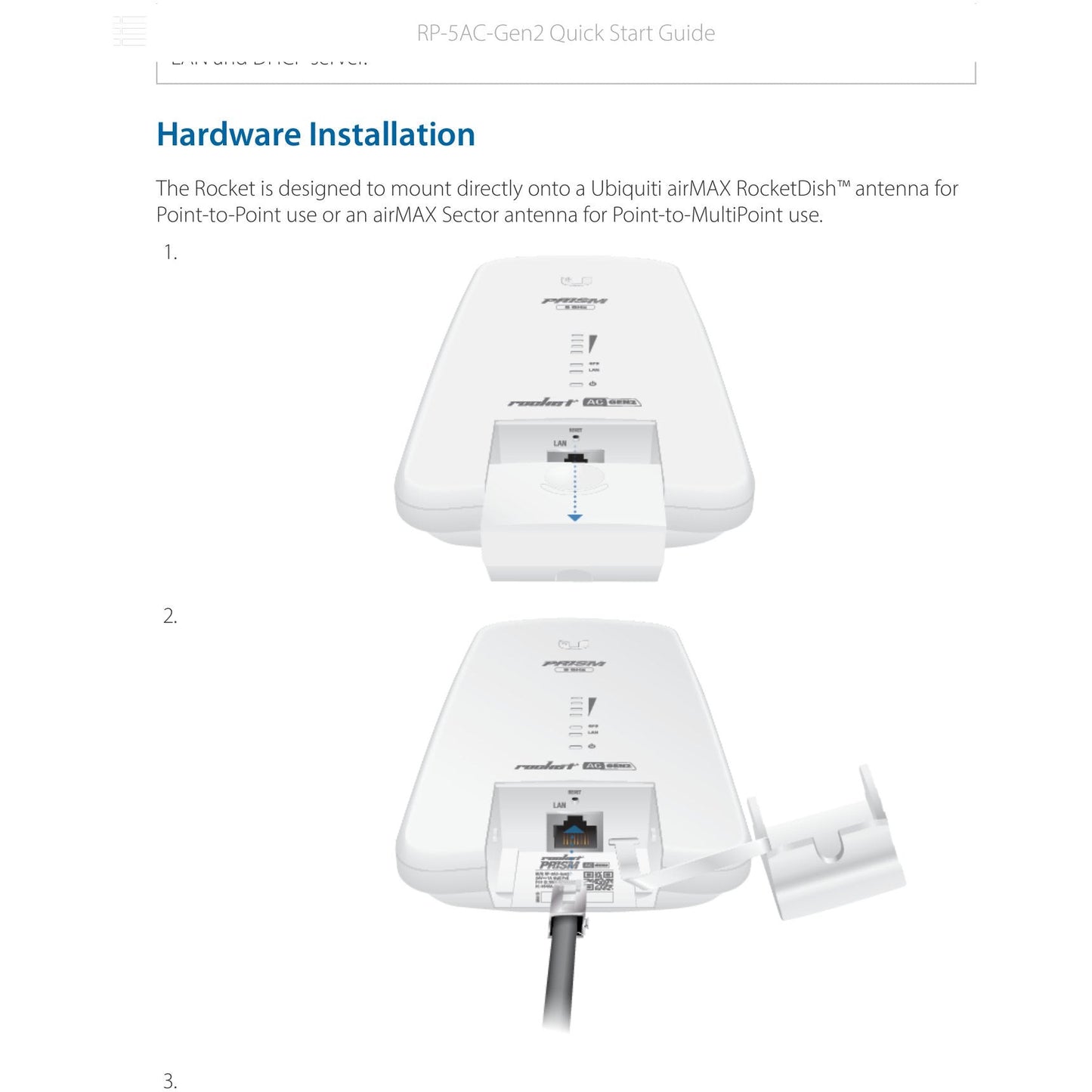 Ubiquiti UISP airMAX Rocket Prism AC 5GHz Radio | RP-5AC-Gen2