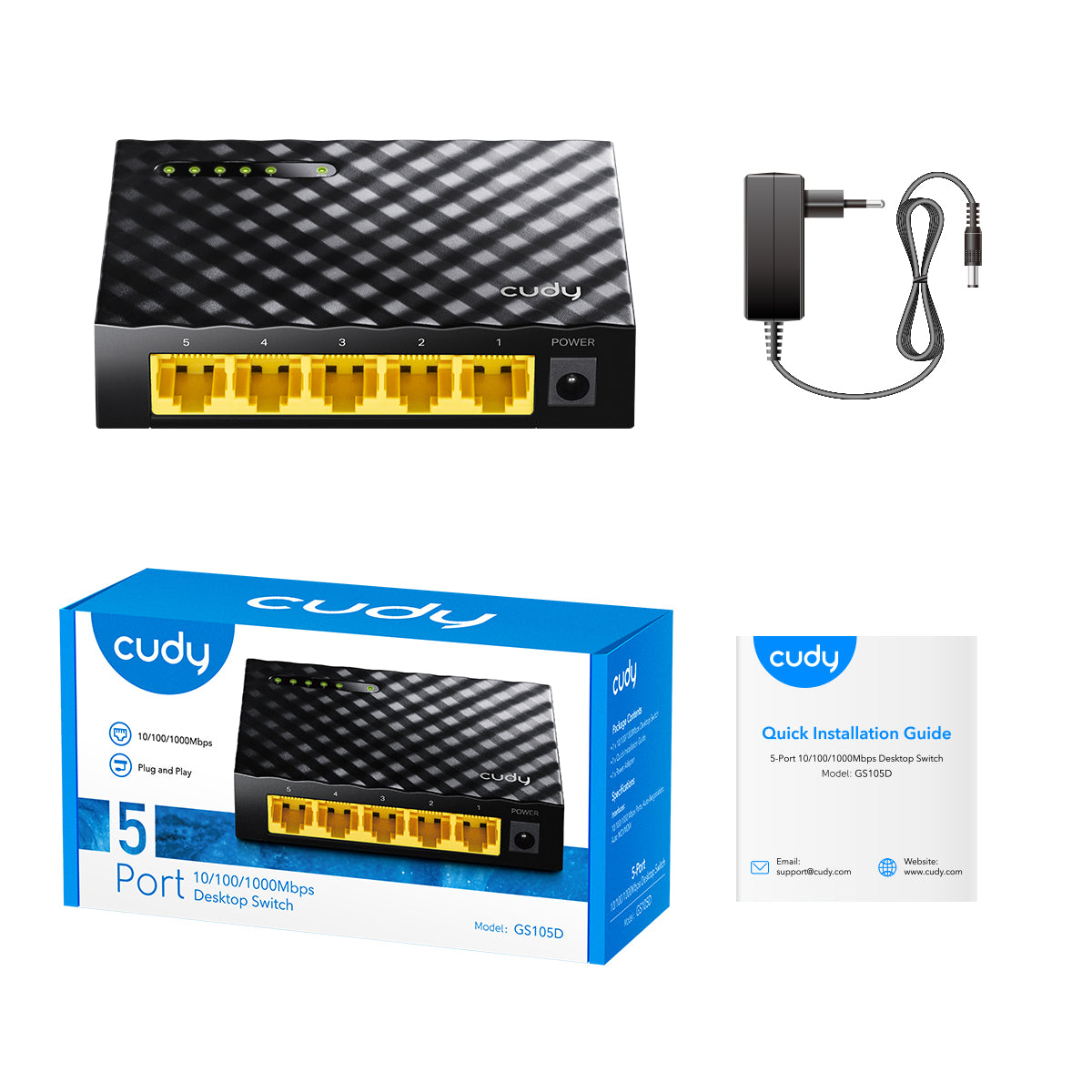 Cudy 5 Port Gigabit Desktop Switch | GS105D