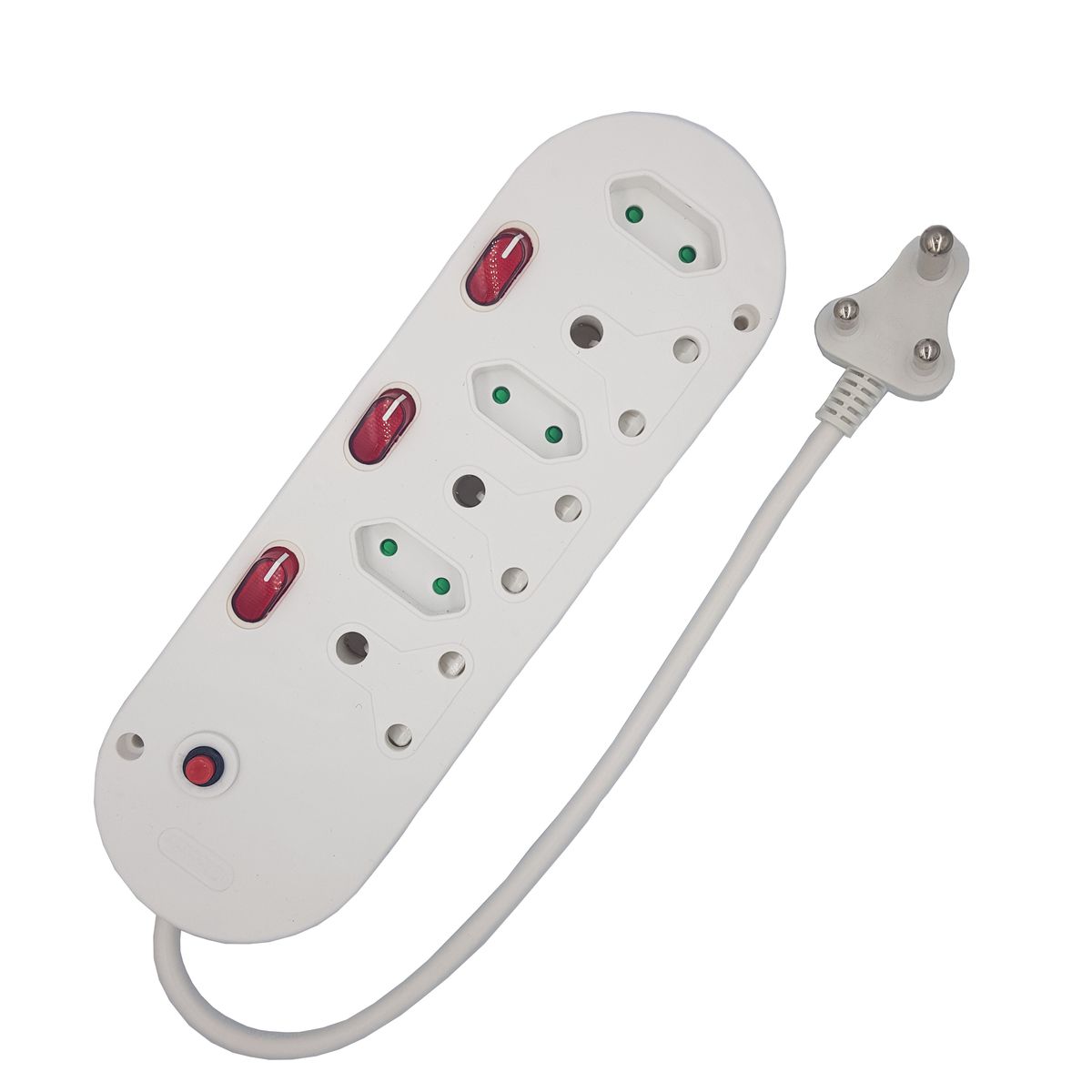 Switched Multi Plug 3x16A, 3x5A, 0.3m Cord, Overload Protection (E 14c)