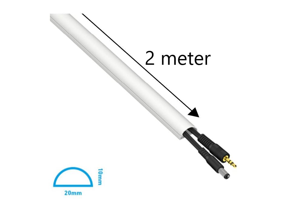 D-Line Half Round Micro Cable Trunking / ducting 20mm x 10mm x 2m white