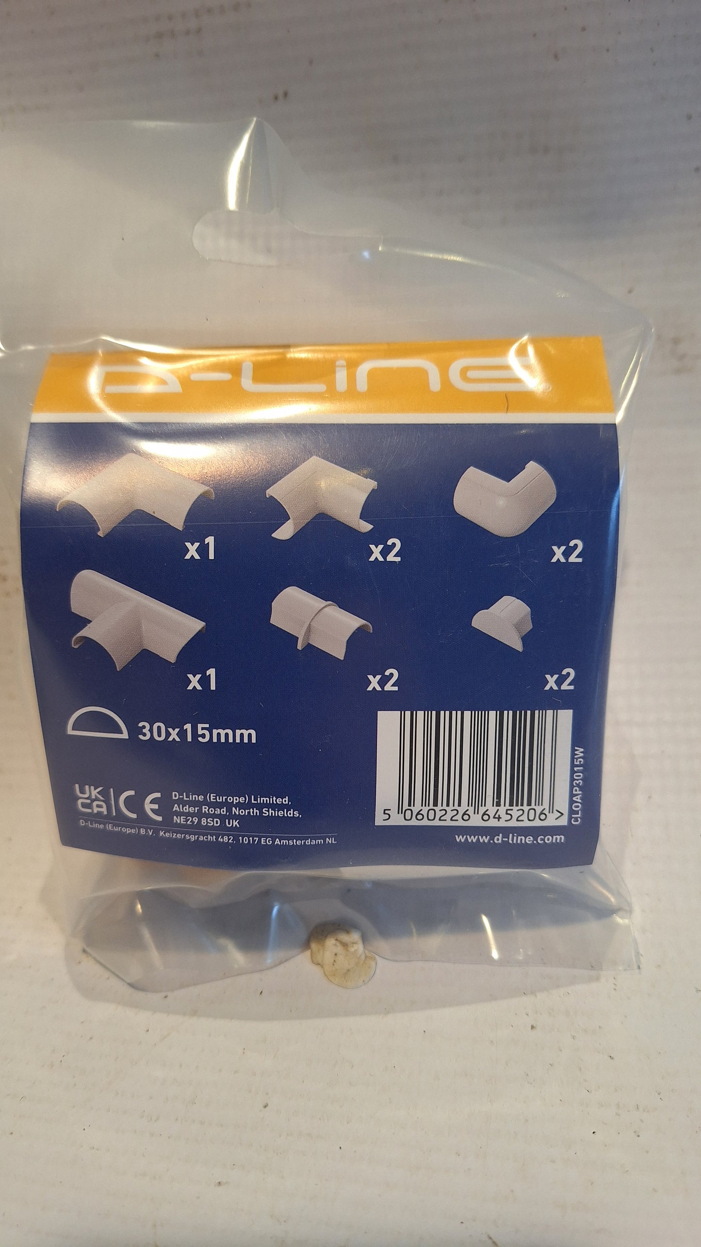 d-line Trunking Accessories pack: For 30mm x 15mm half round trunking, white: Bends, Ends and Adapters. (Copy) (Copy) (Copy)