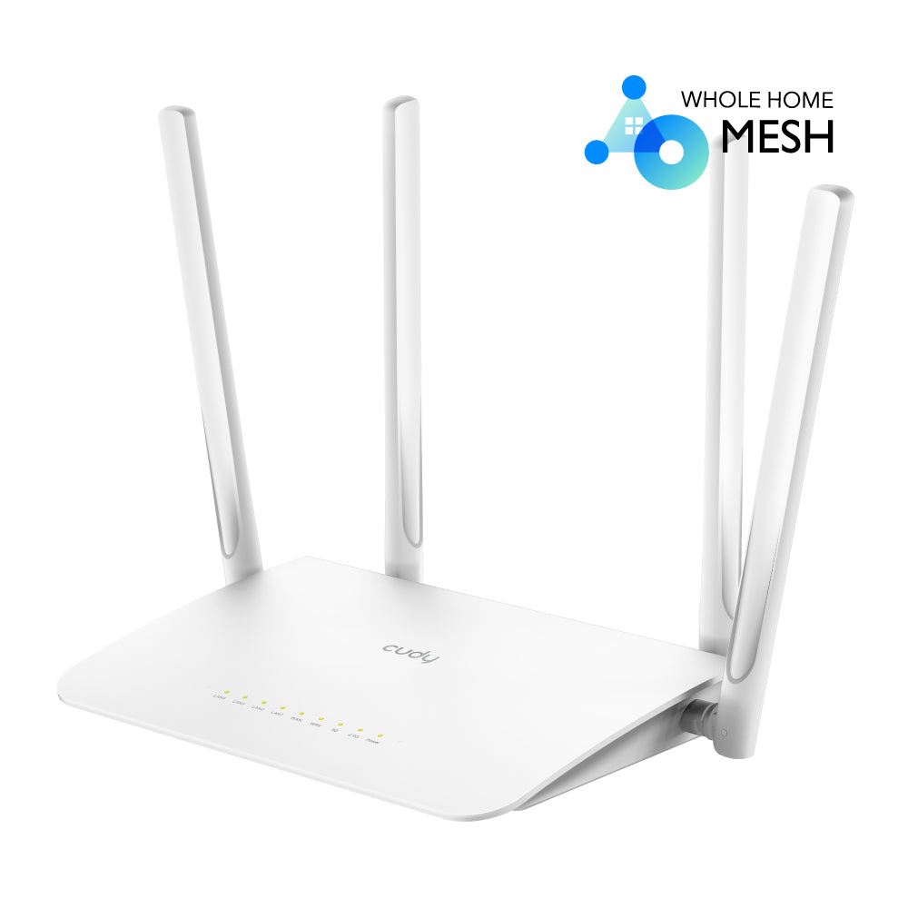 Cudy Dual Band WiFi 5 1200Mbps 5dBi Gigabit Mesh Router | WR1300