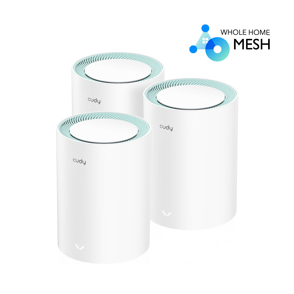 Cudy: Dual Band WiFi 5 1200Mbps Gigabit Mesh Router 3 Pack | M1300 (3-Pack)