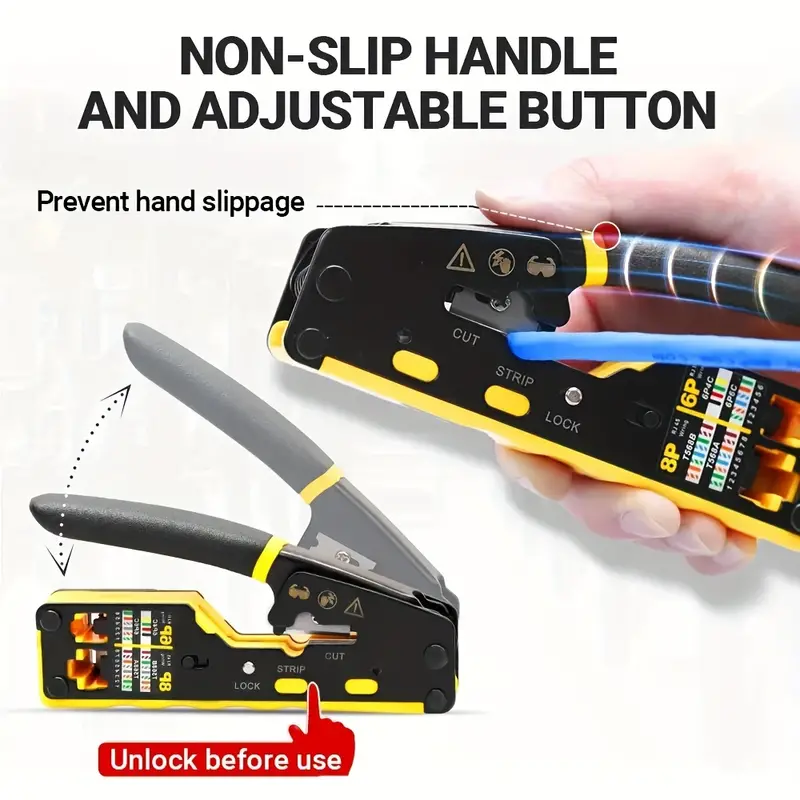 EZ Pass-through: RJ45 Network Cable Crimp Tool: Cat5e / CAT6 / RJ45 /RJ11