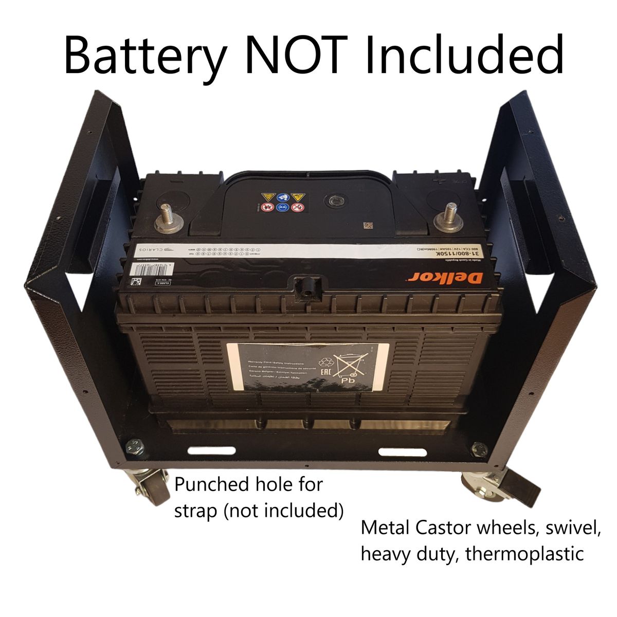 UPS/Inverter 12 V Battery Metal Box Trolley