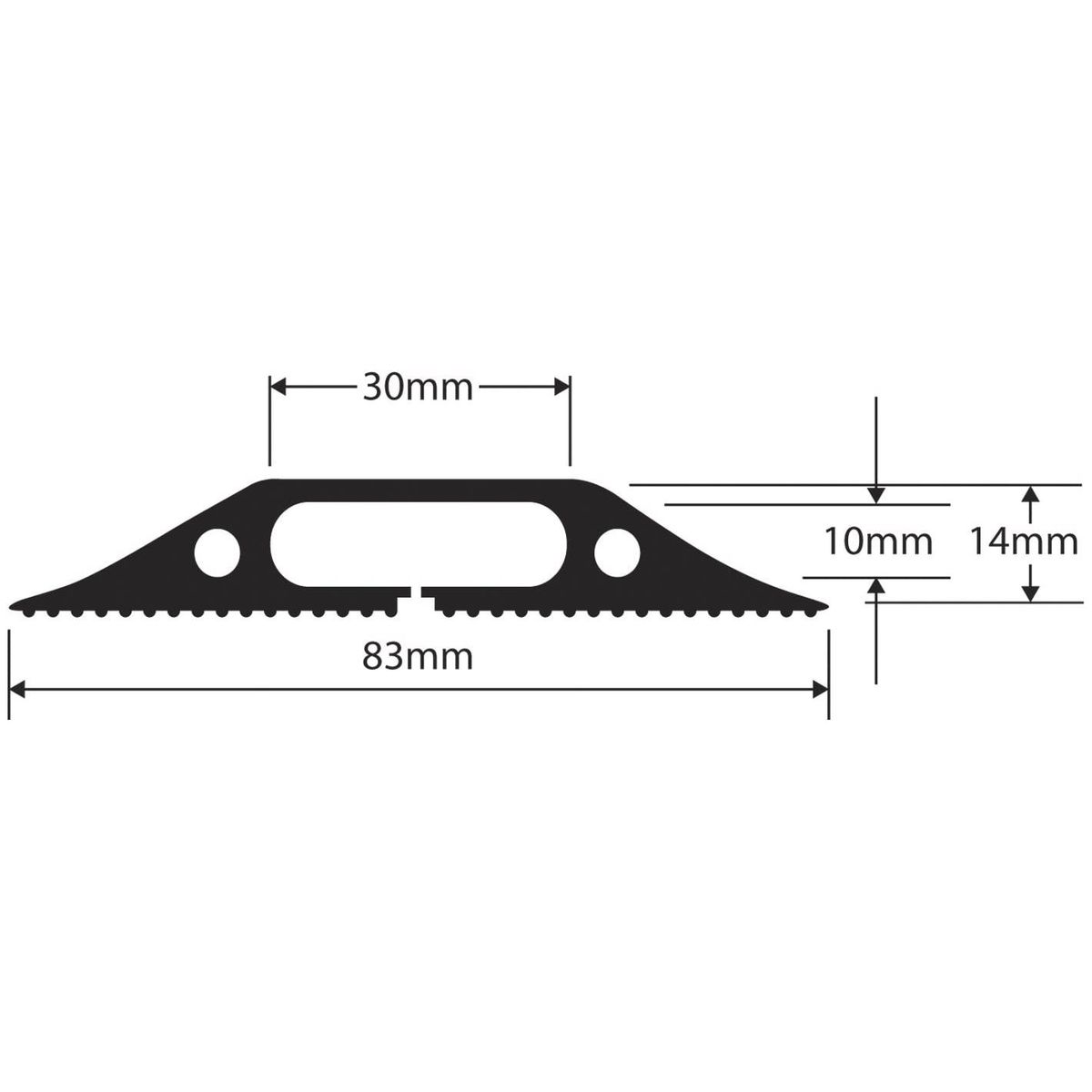 D-Line: Heavy Duty Floor Cable Cover Protector: 1.8m (30mm x 10mm Cavity)