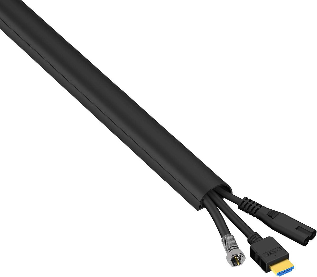 D-Line: Half Round Cable Management Trunking - 30mm x 15mm x 2m - BLACK