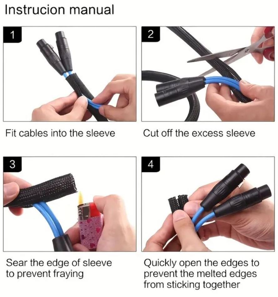 4.8m Cable Management Self Wrap Sleeve to Organize & Protect Cables