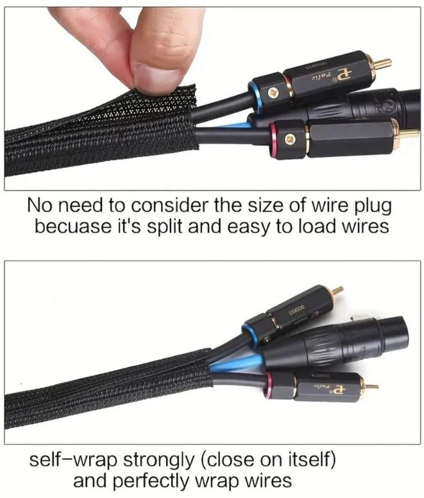 4.8m Cable Management Self Wrap Sleeve to Organize & Protect Cables