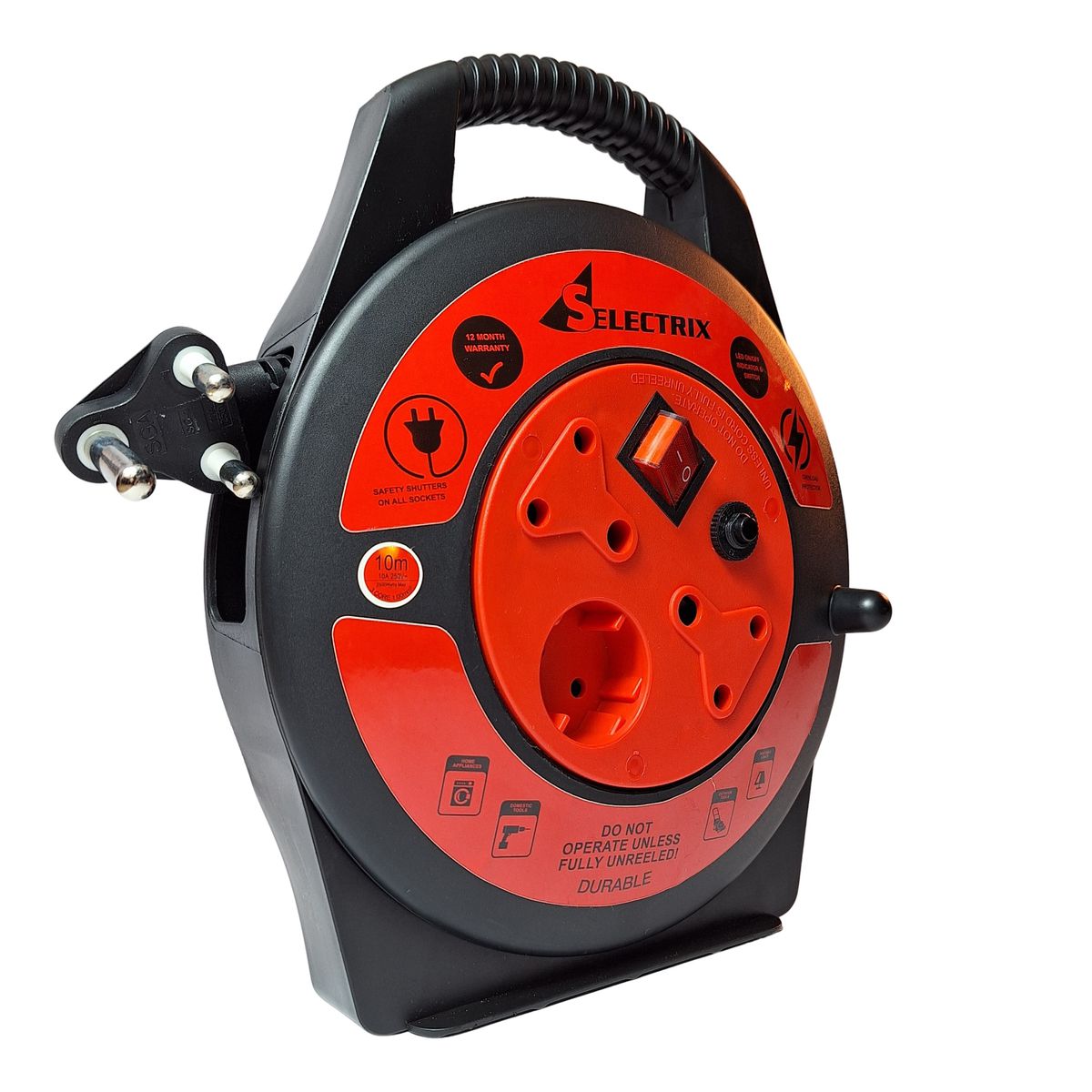 Selectrix: 10m Closed Reel Electrical Extension Cord / Cable.