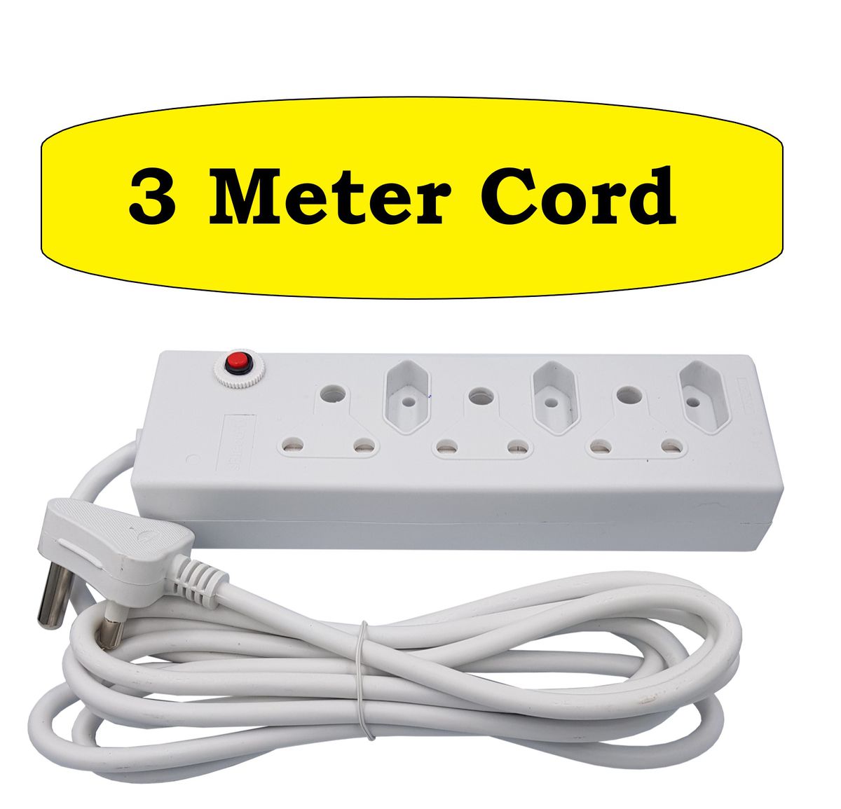 3 Meter cord Multi Plug 3x16A, 3x5A, Overload Protection