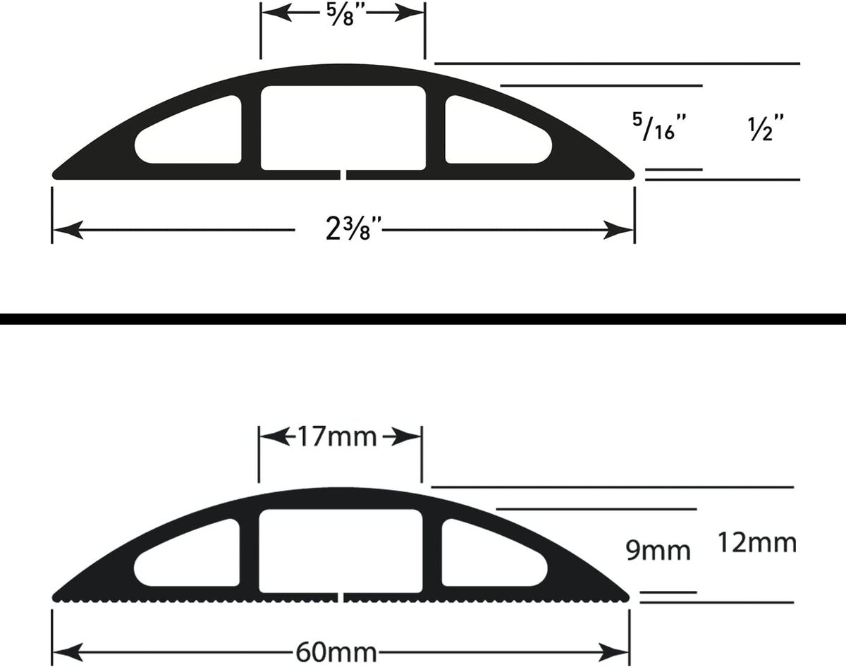 D-Line: 1.8m Floor Cable Cover / Protector - Grey