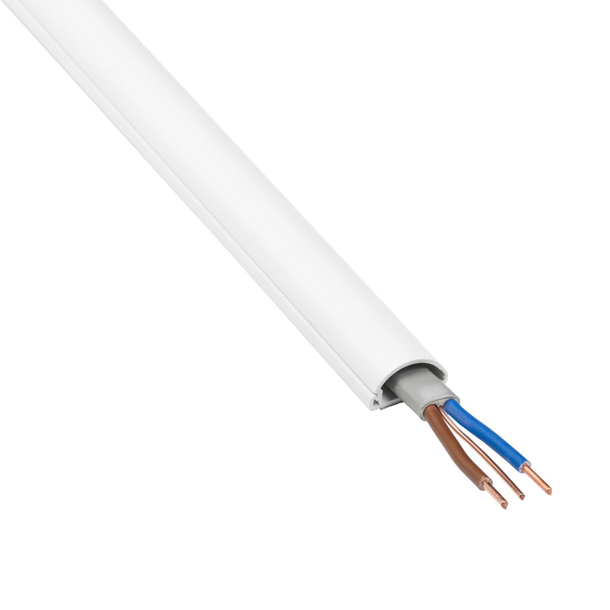 D-Line Half Round Micro Cable Trunking / ducting 20mm x 10mm x 2m white