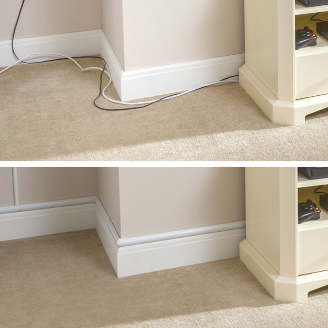 D-Line: Half Round Cable Trunking Kit 30x15mm 3 x 1.0m + Accessories: White