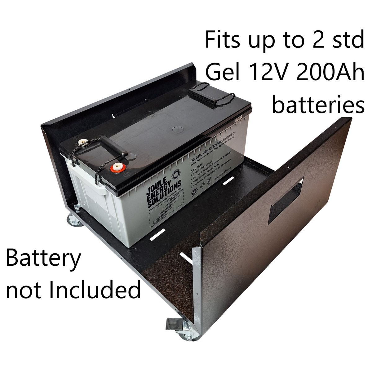UPS / Inverter LARGE Metal Box Trolley For 2 x 12 V 200Ah GEL Battery