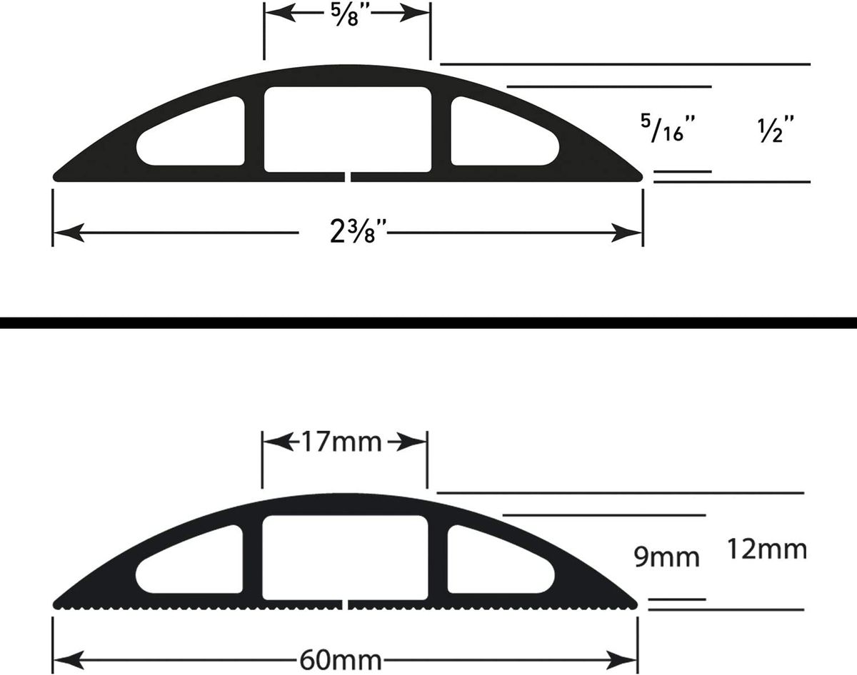 D-Line: 1.8m Floor Cable Cover / Protector, Black