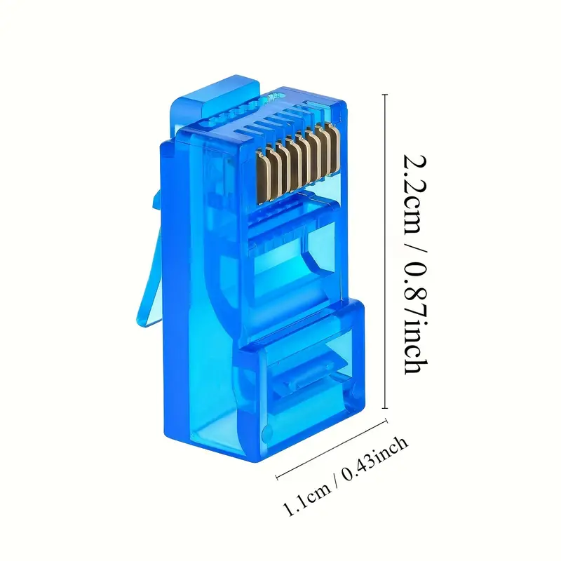 EZ Pass Through Cat6 RJ45 Connectors (50 in a pack) Multi Colour