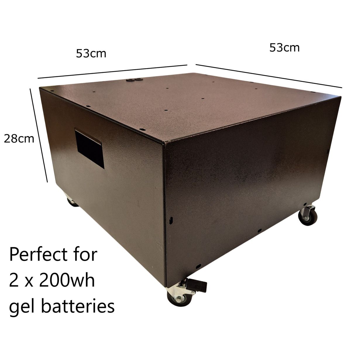 UPS / Inverter LARGE Metal Box Trolley For 2 x 12 V 200Ah GEL Battery