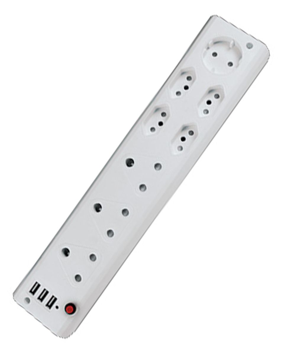 ACDC Multiplug 3X 16A SA & 4X Euro & 1X Schucko Extender C/W 3X USB 1A