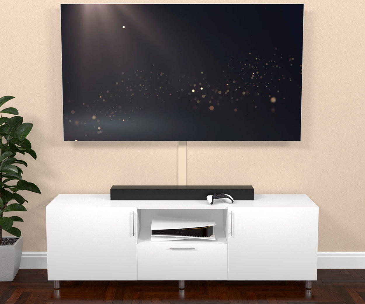 D-Line: TV Cable Management Trunking 60x15mm x 1m White