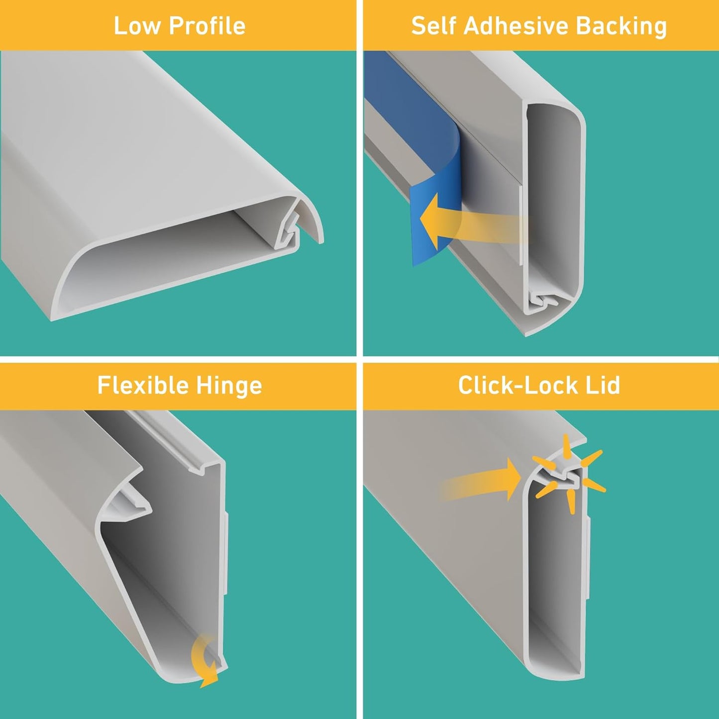 D-Line: TV Cable Management Trunking 60x15mm x 1m White