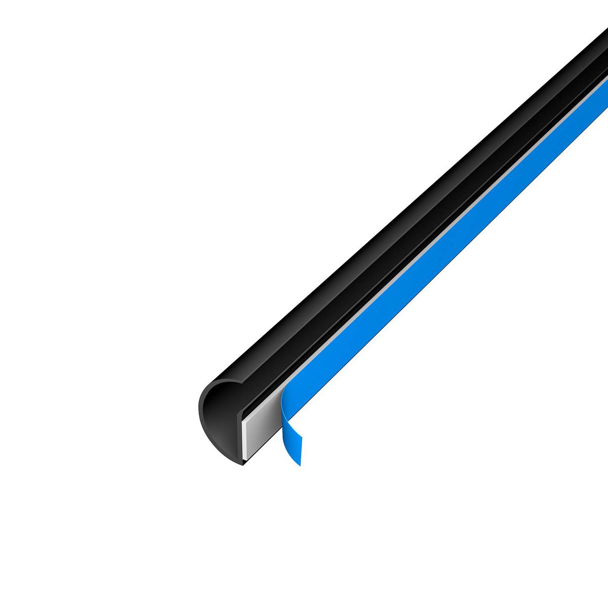 D-Line Half Round Micro Cable Trunking / ducting 20mm x 10mm x 2m: BLACK