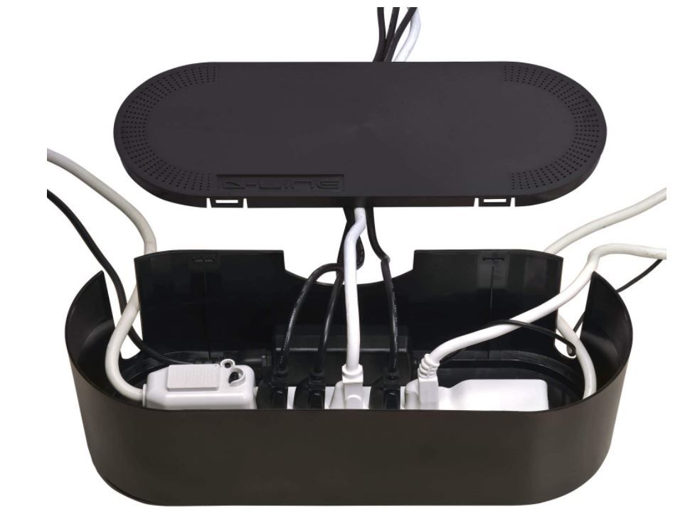 D-Line: Tidy Cable Management Box, SMALL: 325mm x 125mm x 115m: BLACK