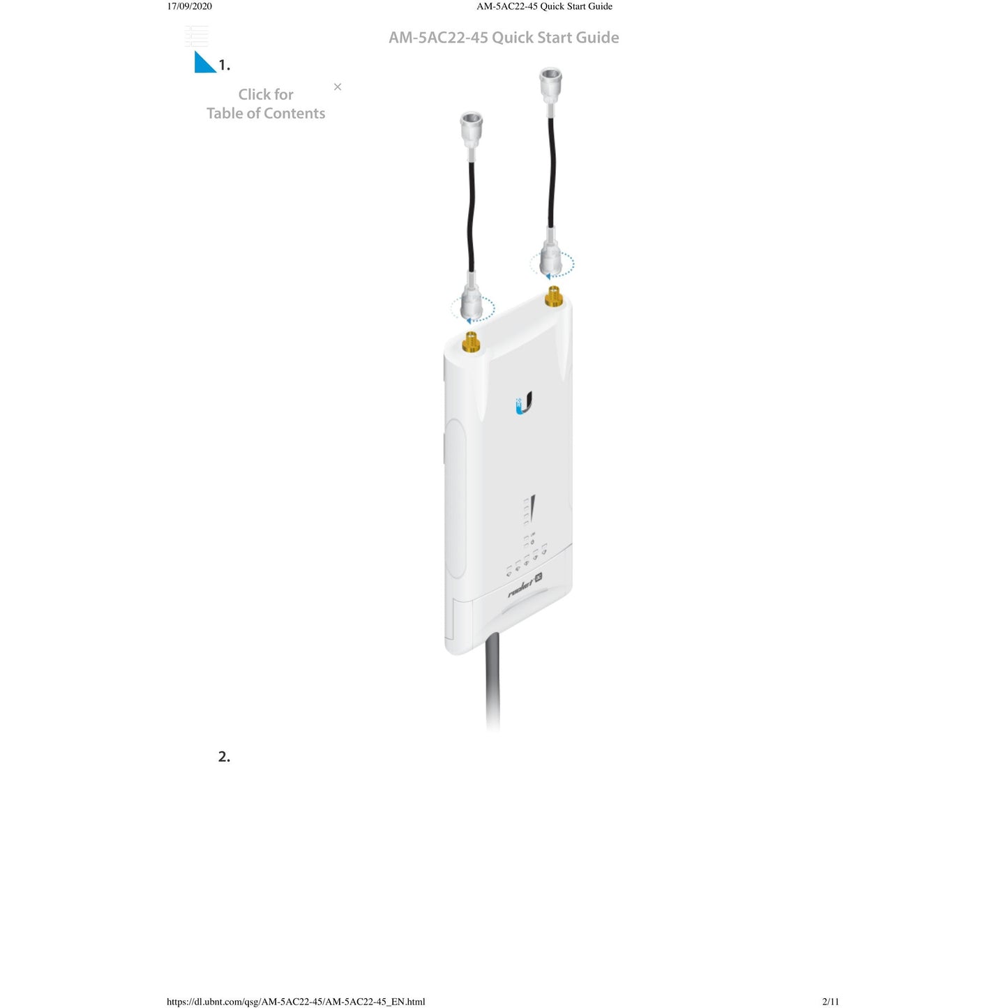 Ubiquiti UISP airMAX AC 5GHz 22dBi 45° Sector Antenna | AM-5AC22-45
