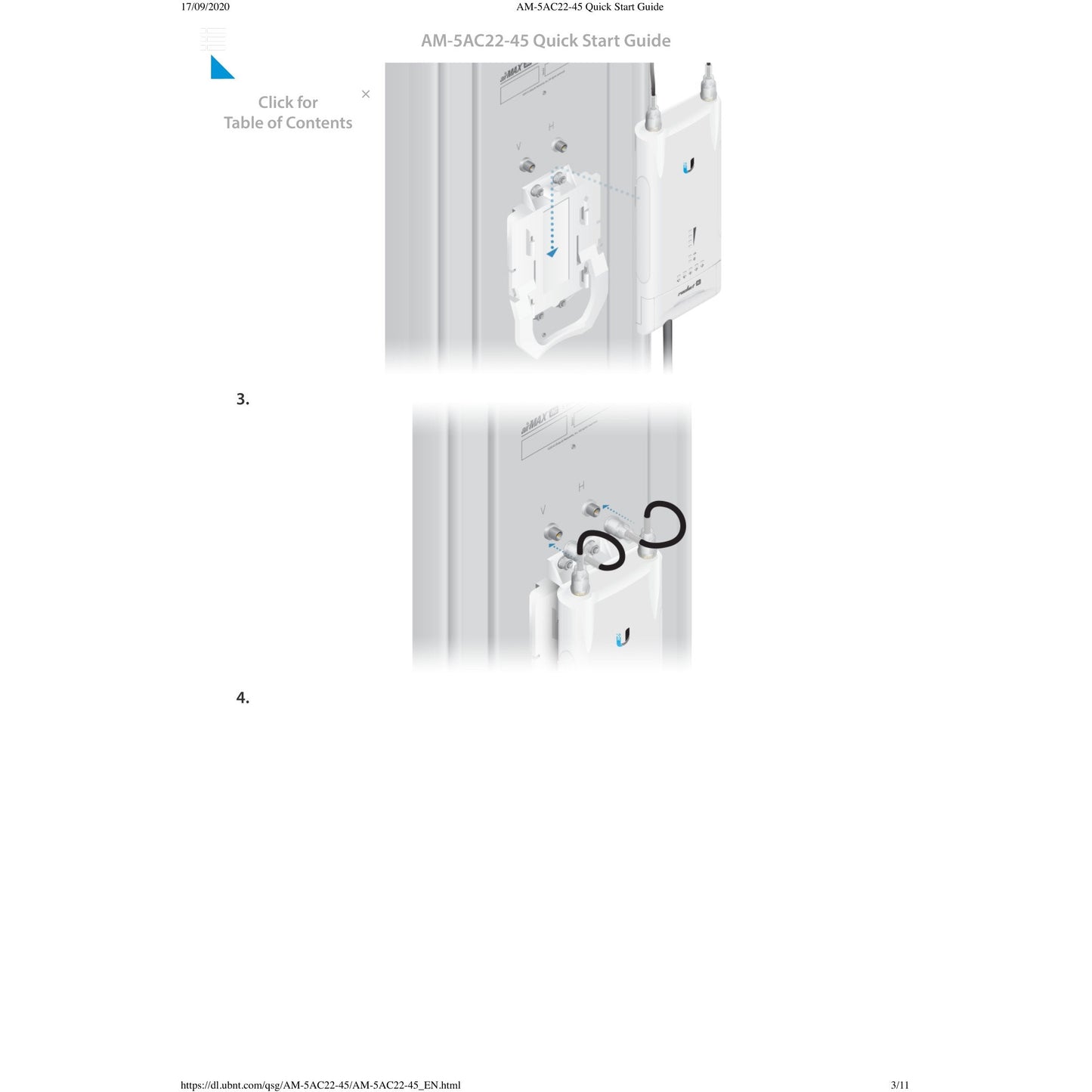 Ubiquiti UISP airMAX AC 5GHz 22dBi 45° Sector Antenna | AM-5AC22-45