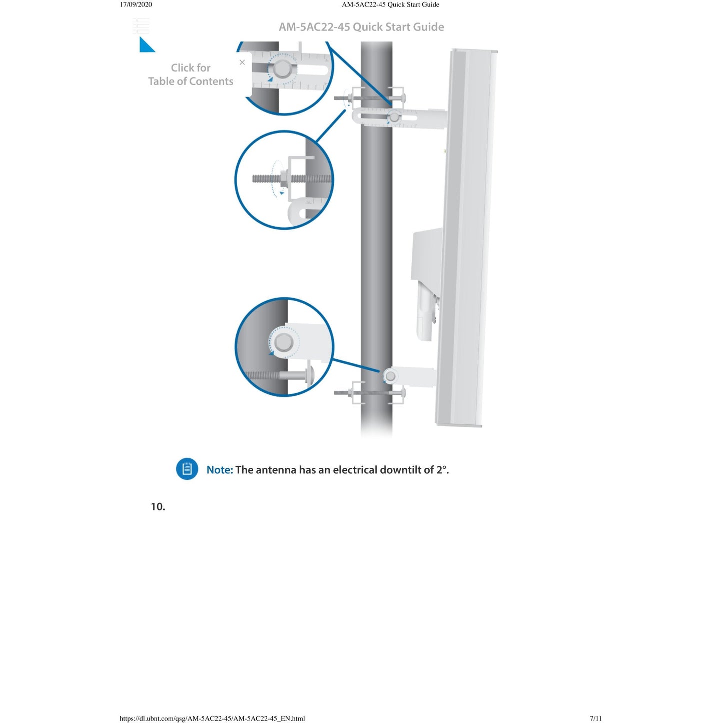 Ubiquiti UISP airMAX AC 5GHz 22dBi 45° Sector Antenna | AM-5AC22-45