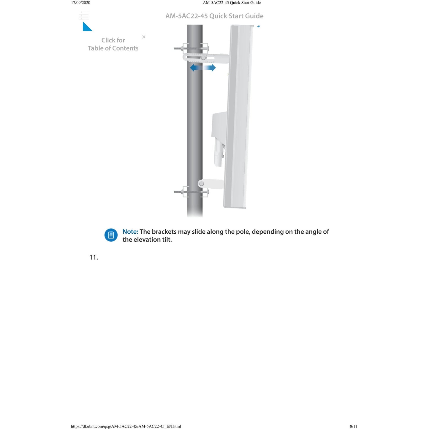 Ubiquiti UISP airMAX AC 5GHz 22dBi 45° Sector Antenna | AM-5AC22-45