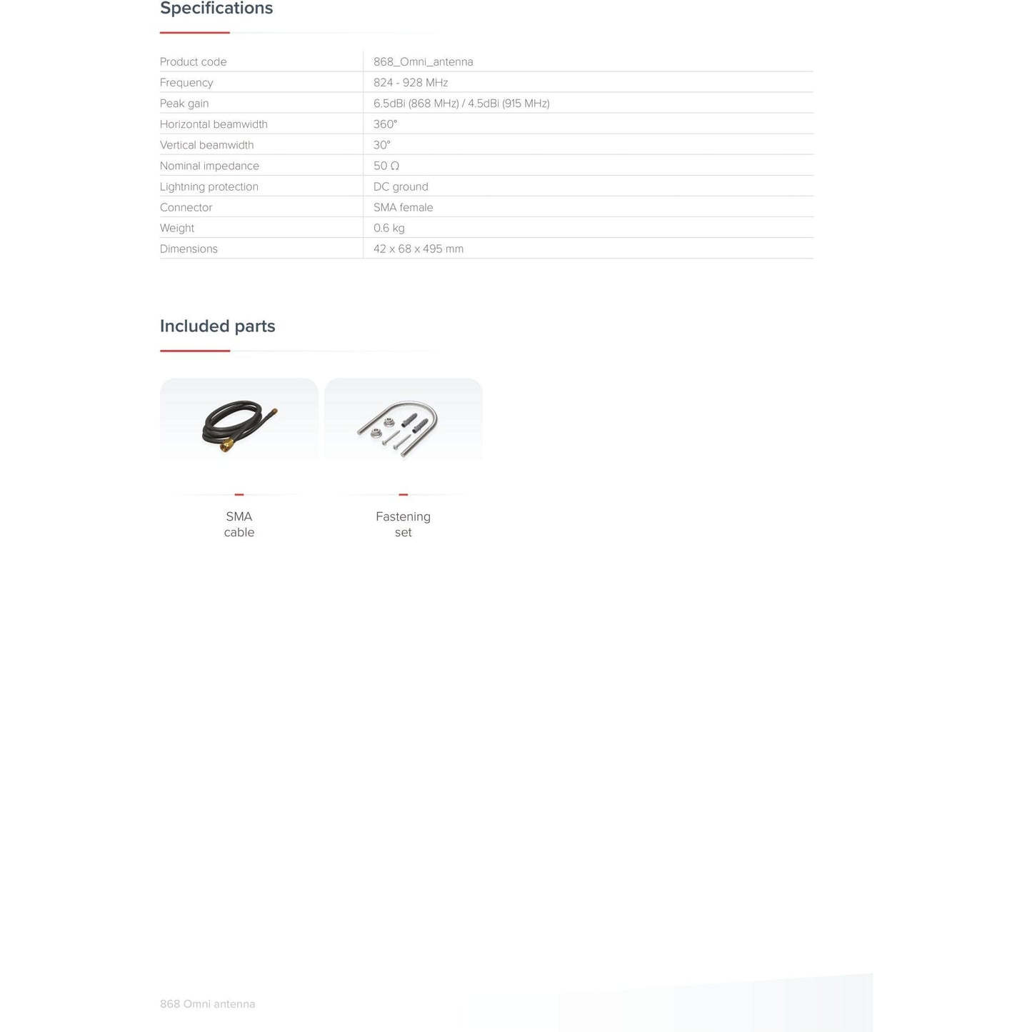 MikroTik LoRa 6.5dBi Antenna Kit | 868_Omni_antenna