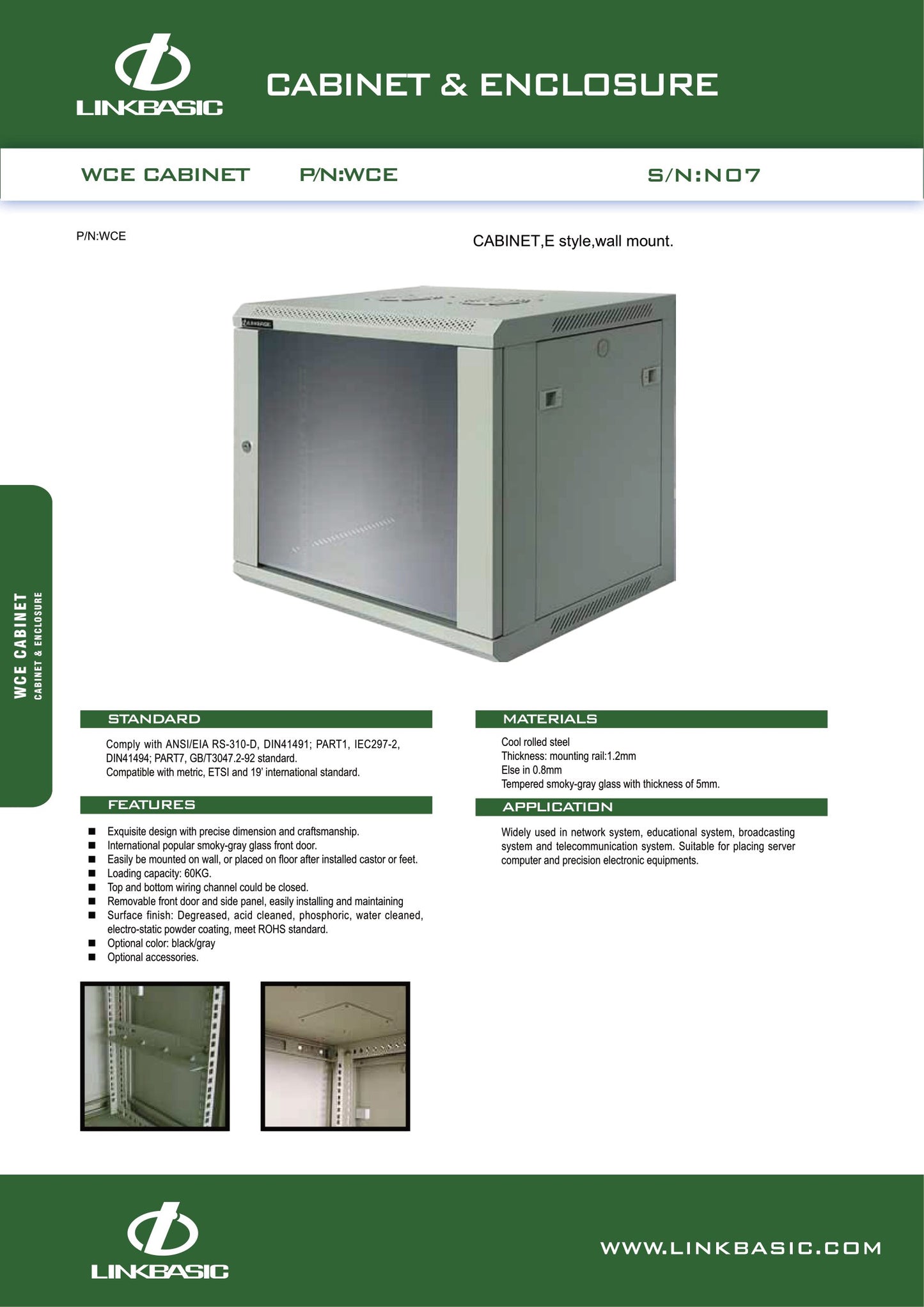 Linkbasic 9U Preassembled Fixed Wall Box Network Cabinet.