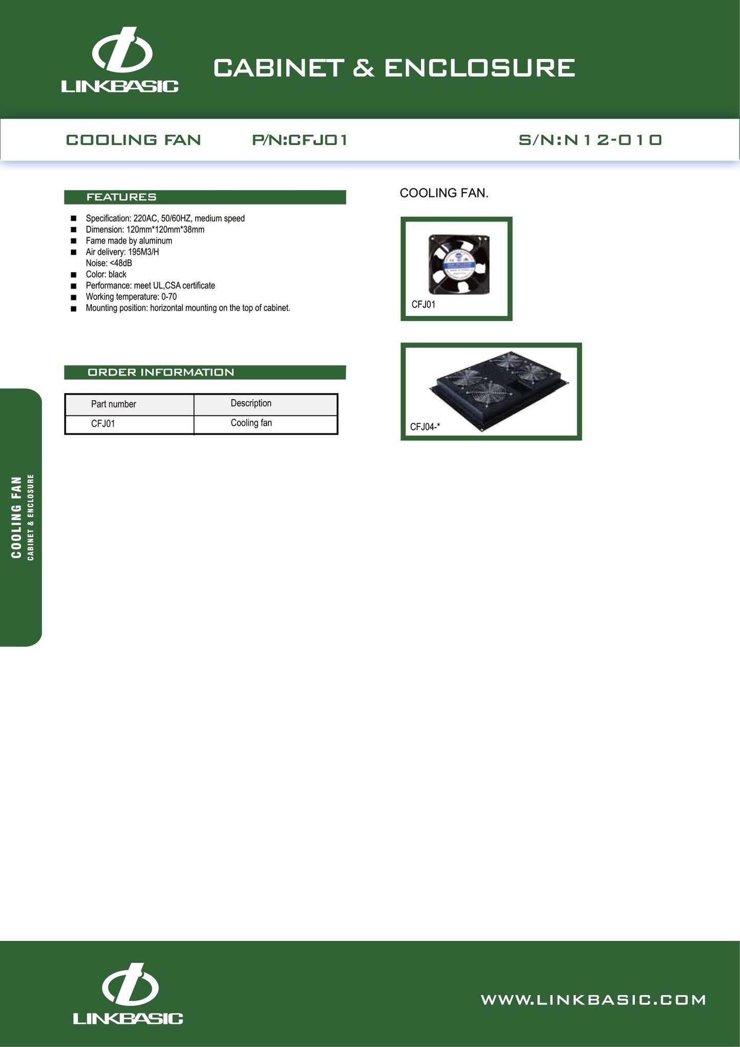 Linkbasic Panel Fan with Finger Guard. (Rack)