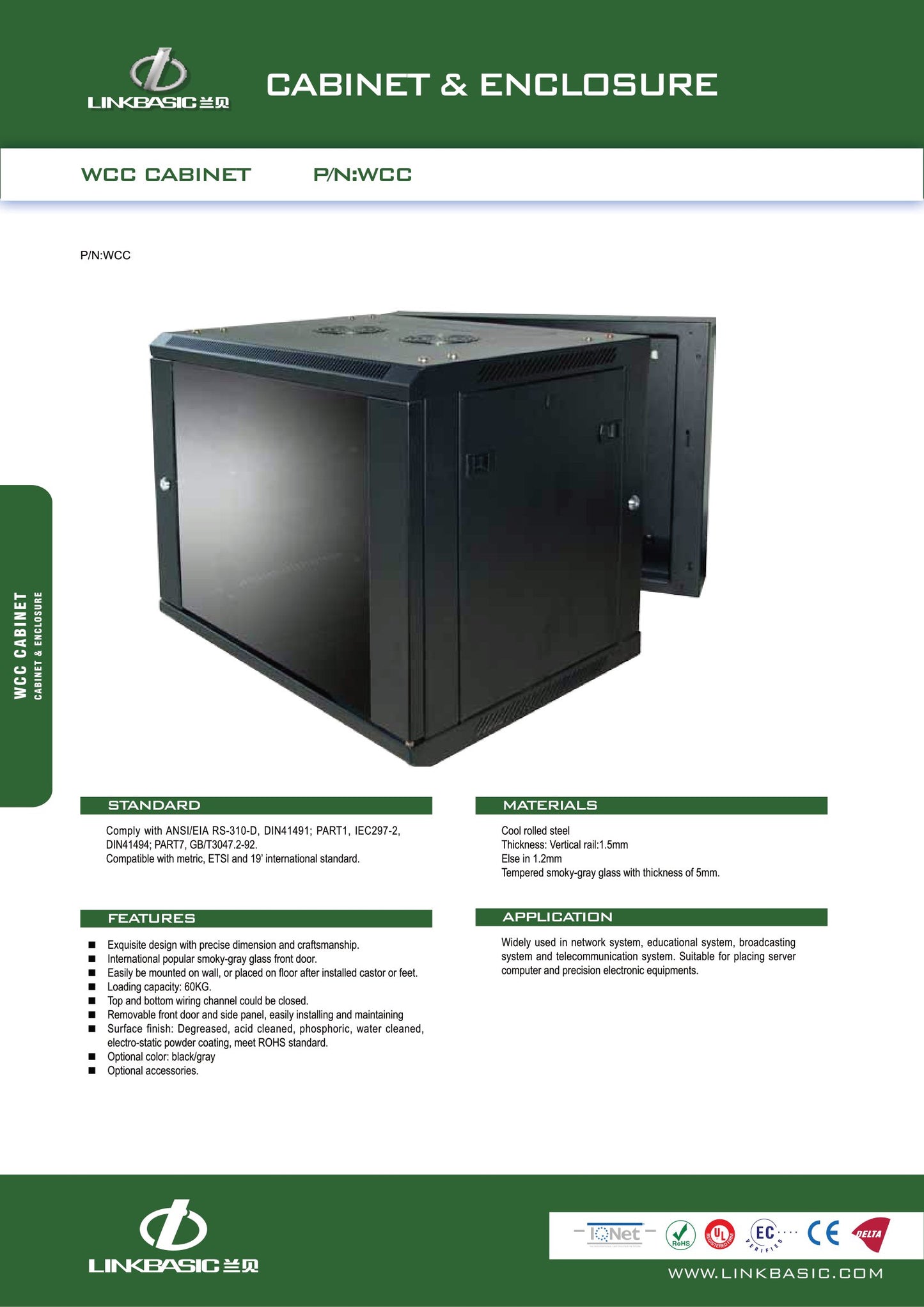 Linkbasic 12U Swing Frame Wall Box Network Cabinet.