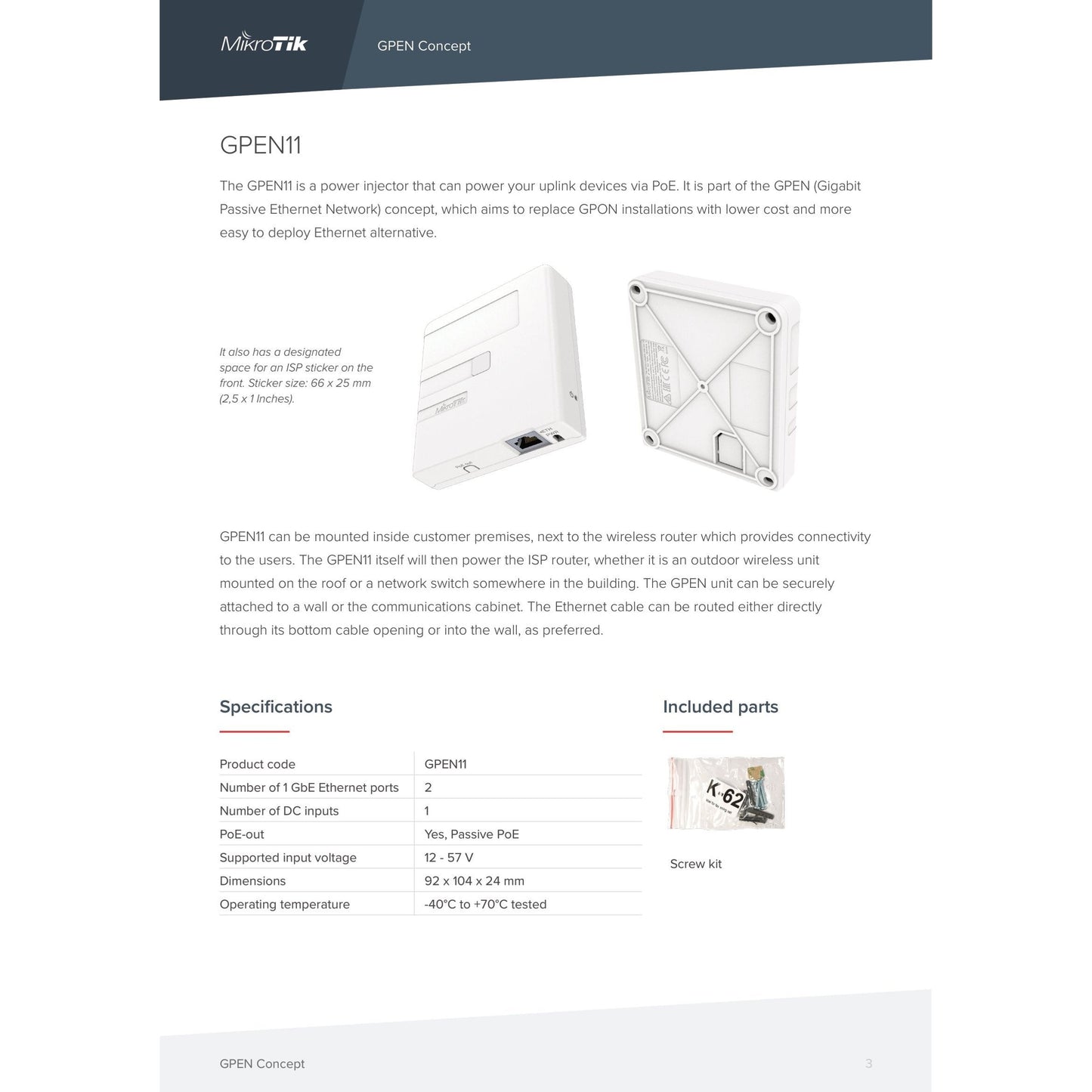 MikroTik Gigabit Passive Ethernet Repeater | GPeR