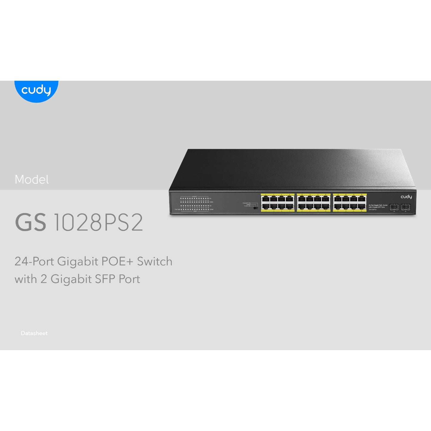 Cudy 24 Port Gigabit PoE 290W 2SFP Switch | GS1028PS2