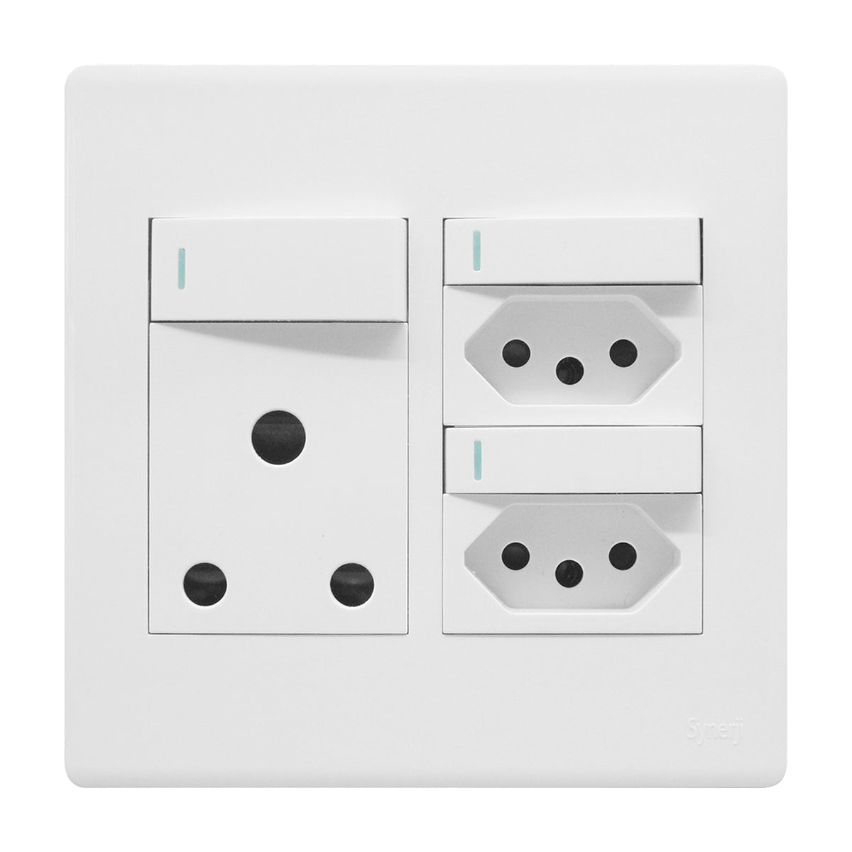 Synerji Deco 4x4 Wall Socket 16A with 2 x Euro Sockets