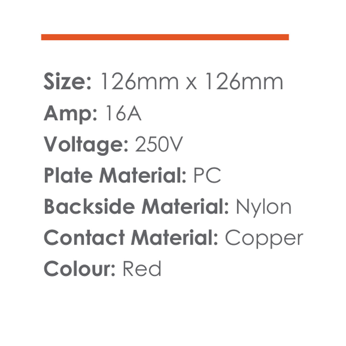Synerji ECO 4x4 Dedicated Red Single Wall Socket 16A