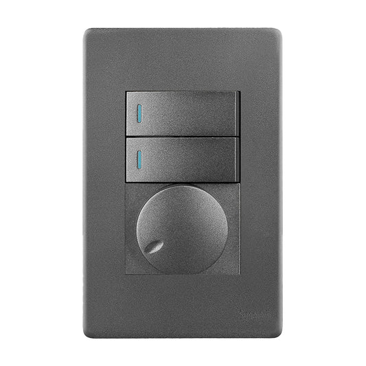 Synerji Deco 4x2 Light Switch 2 Lever with Dimmer 16A