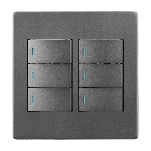 Synerji Deco 4x4 Light Switch 6 Lever 1 Way 16A