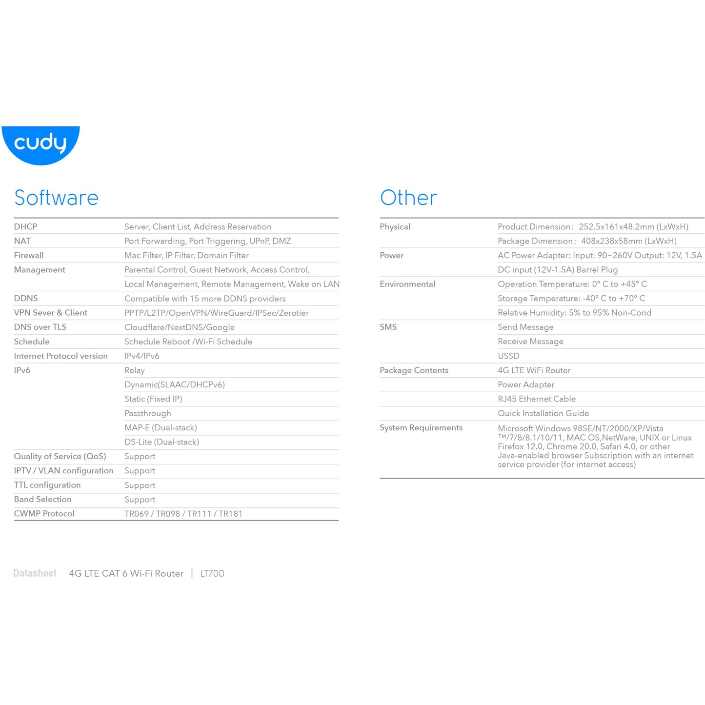 Cudy 4G LTE6 Dual SIM 1200Mbps WiFi 5 Router | LT700 (Cudy Mesh compatible)