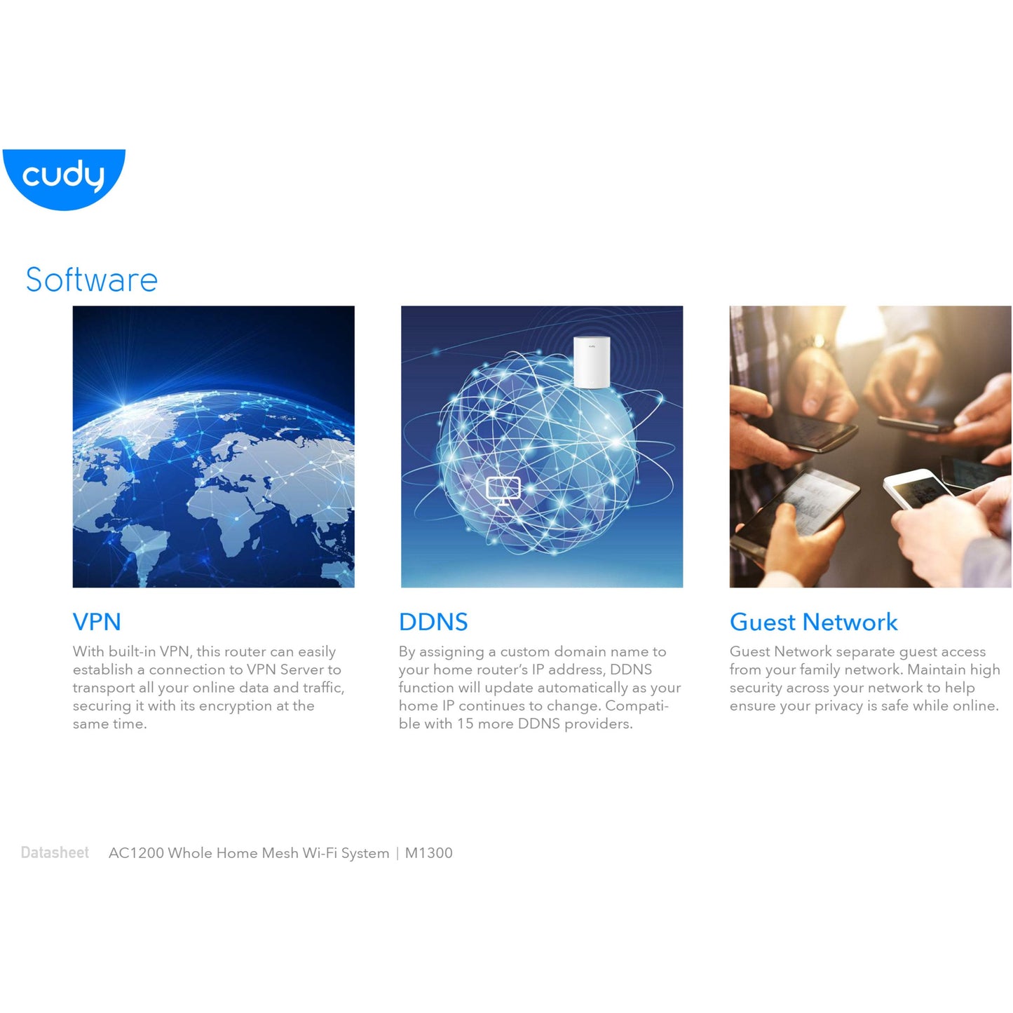 Cudy: Dual Band WiFi 5 1200Mbps Gigabit Mesh Router | M1300 (1-Pack)