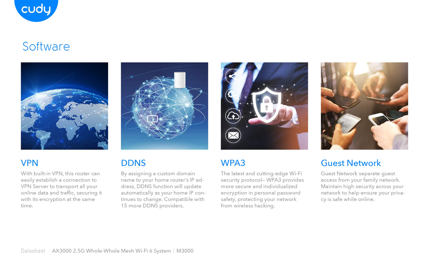 Cudy Dual Band WiFi 6 3000Mbps Multi-Gigabit Mesh 3-Pack | M3000 (3-Pack)